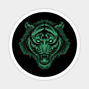 Green tiger head Magnet